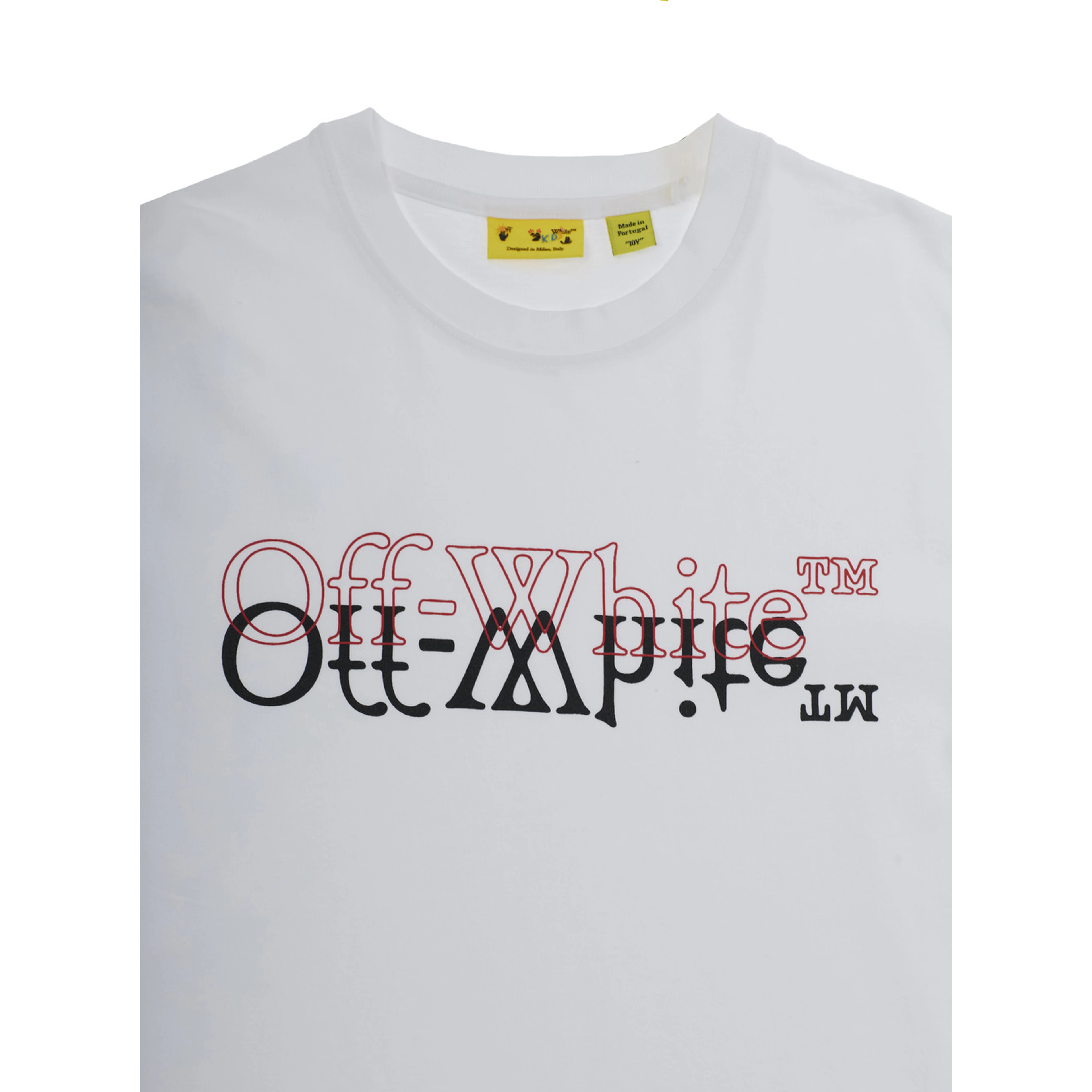 White T-shirt with logo on the front in cotton boy