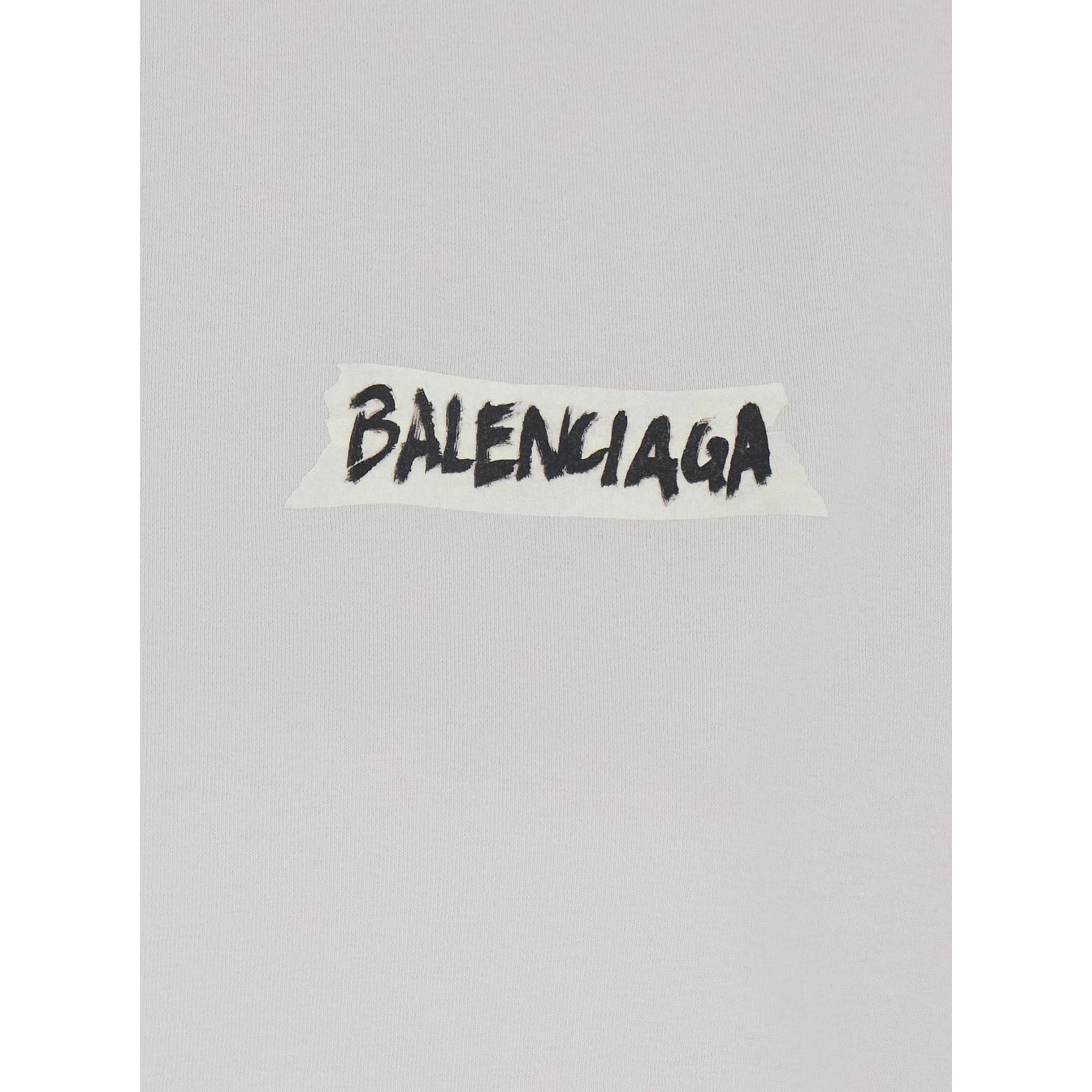 White T-shirt with logo on front and back in Cotton for Women