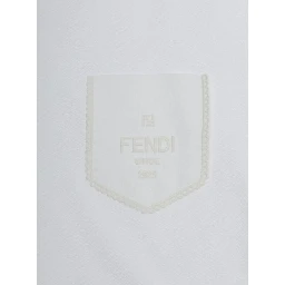 White Crew neck T-shirt with patch pocket and logo lettering on the front in cotton girl