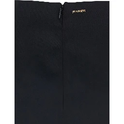 Black Skirt with Rear Concealed Zip Closure and Logo Plaque on the Rear in Fabric Woman