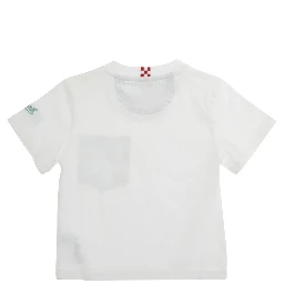 KEA White T-Shirt with Striped Print on the Front in Cotton Boy