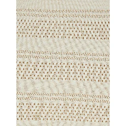 White Skirt with Ruffles and Perforated Design in Wool Blend for Women