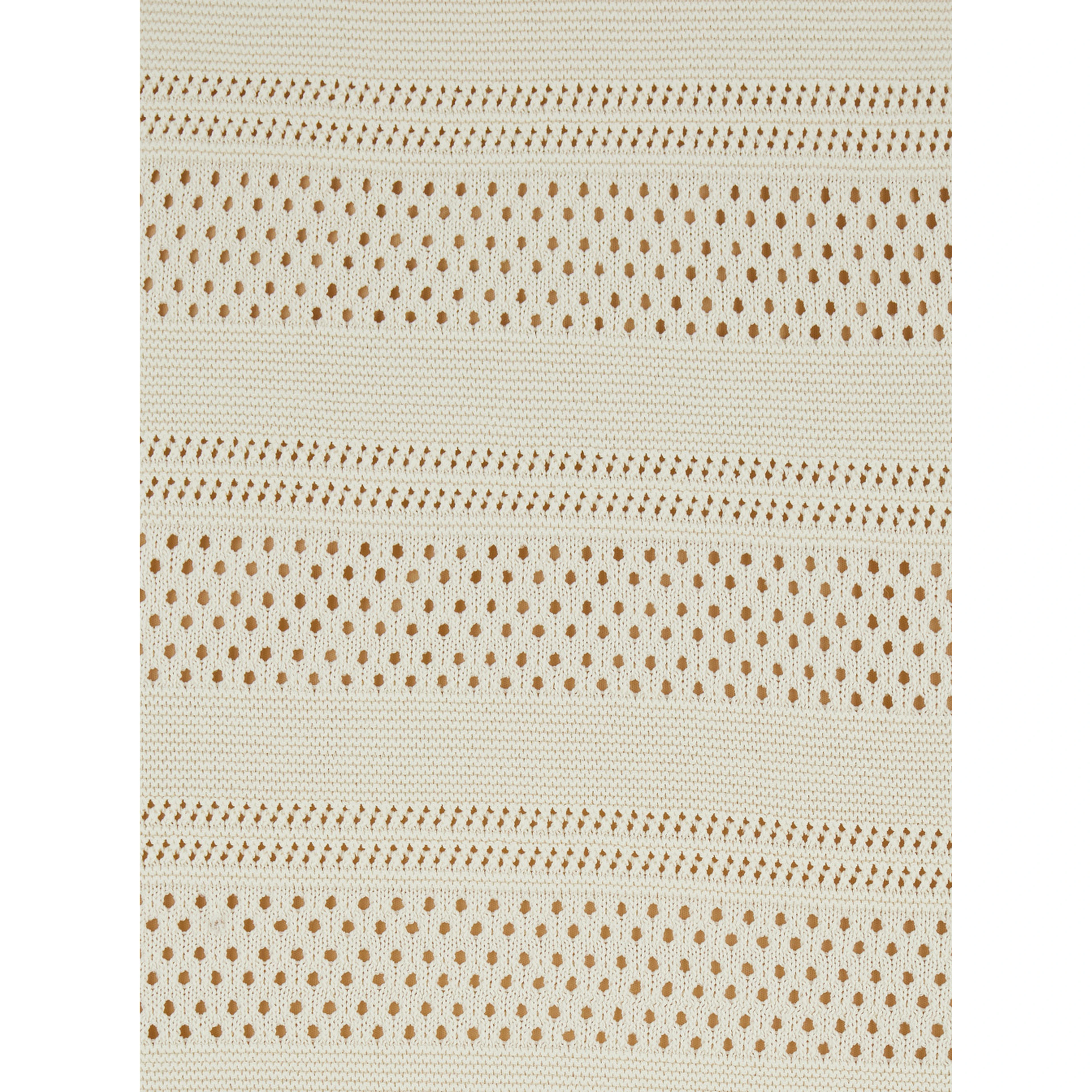 White Skirt with Ruffles and Perforated Design in Wool Blend for Women