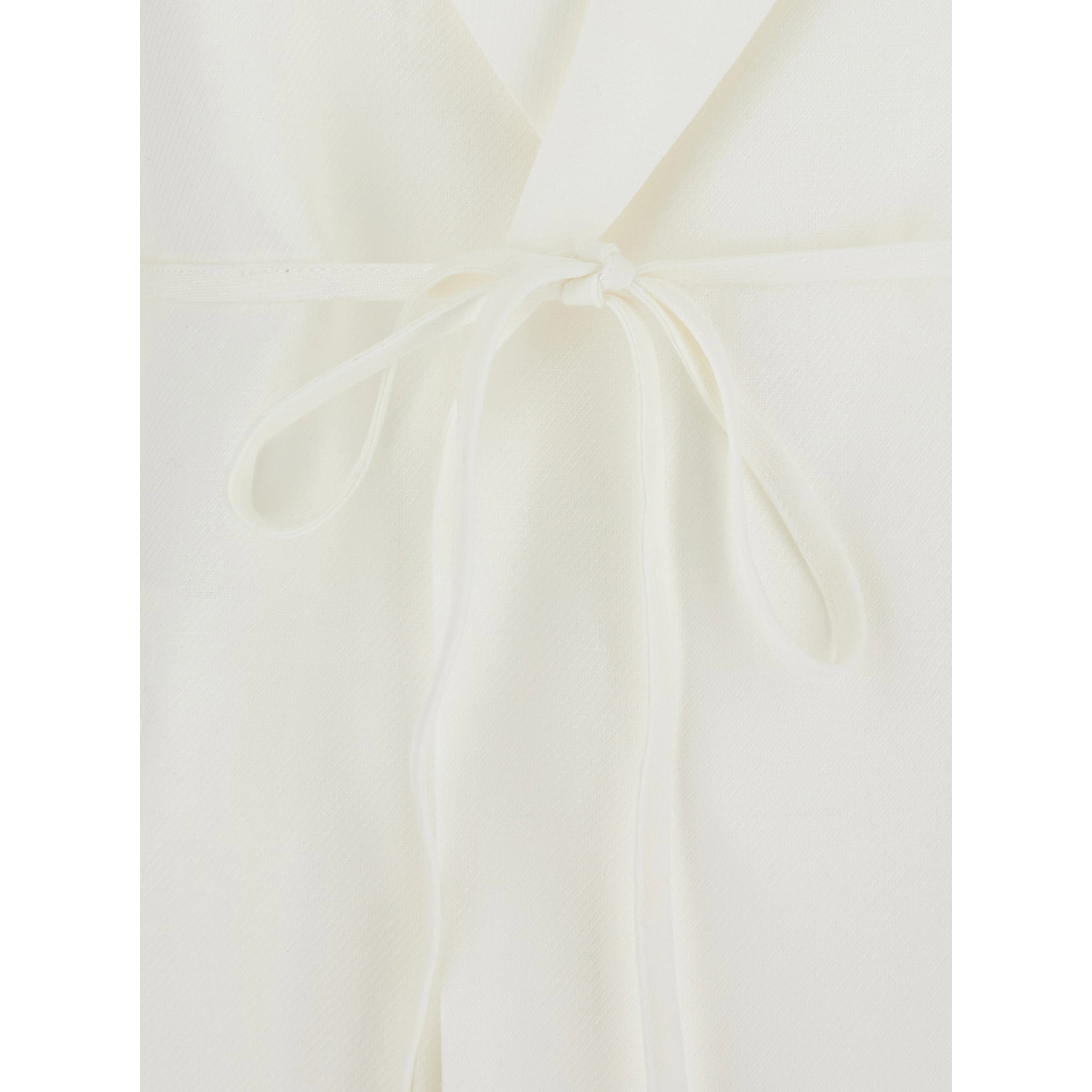 WHITE BLAZER with Notched Revers and Button Closure in Linen Blend for Women
