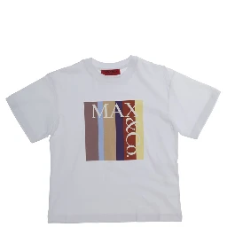 White T-shirt with front print in Cotton for Girl