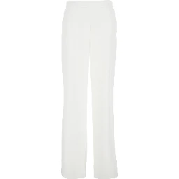 White Pants with Elasticized Waist at the Back and Wide Leg in Tech Fabric Woman