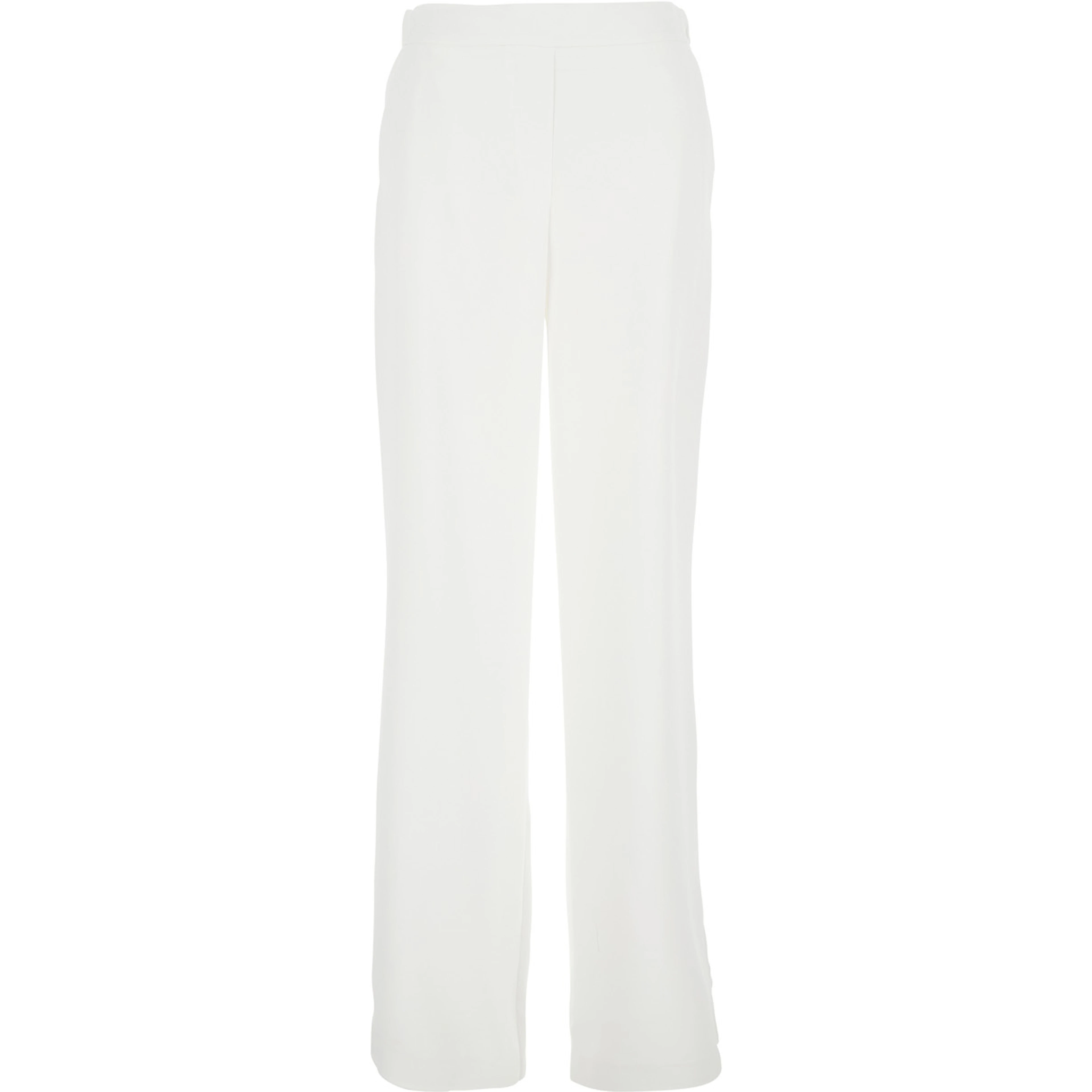 White Pants with Elasticized Waist at the Back and Wide Leg in Tech Fabric Woman