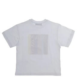 White T-shirt with front print in Cotton for Girl