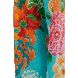 The Audrey Button Up Shirt Multicolor Shirt with Classic Collar and All-Over Floral Motif in silk for Women