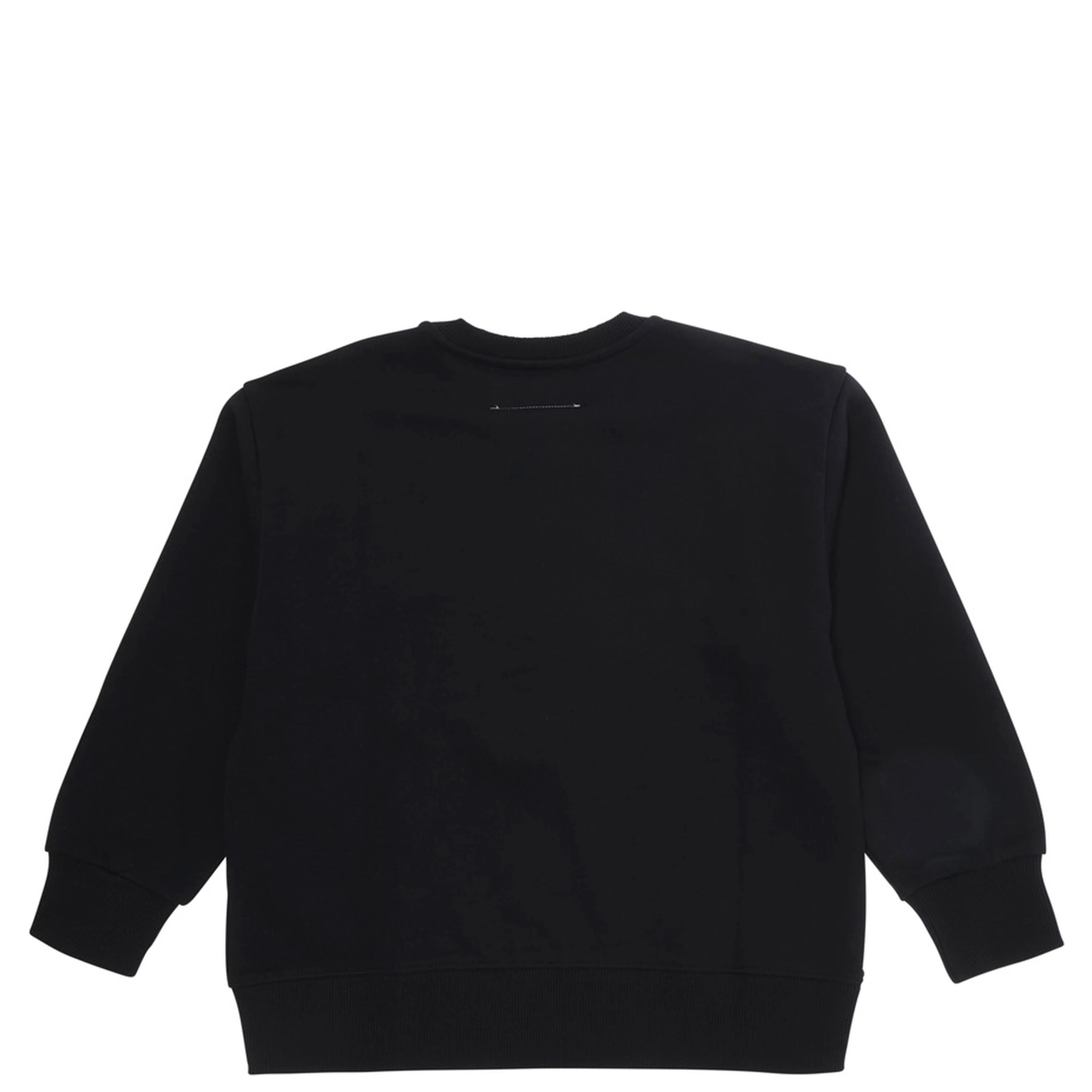 black Sweatshirt with round neck and logo on the front in cotton for Boy