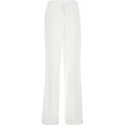 White Pants with Elasticized Waist at the Back and Wide Leg in Tech Fabric Woman