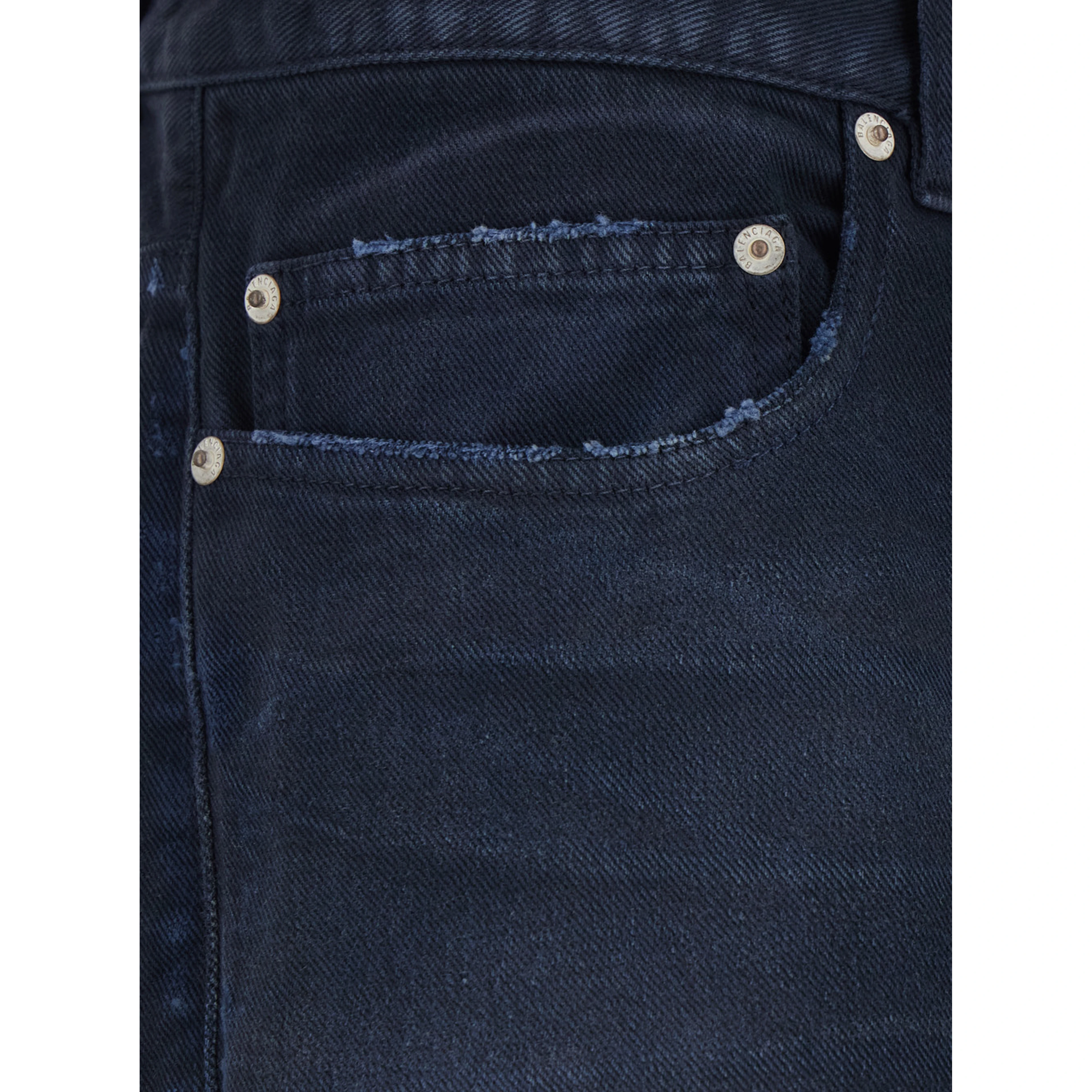 Blue Jeans with faded effect and logo patch on the back in cotton man