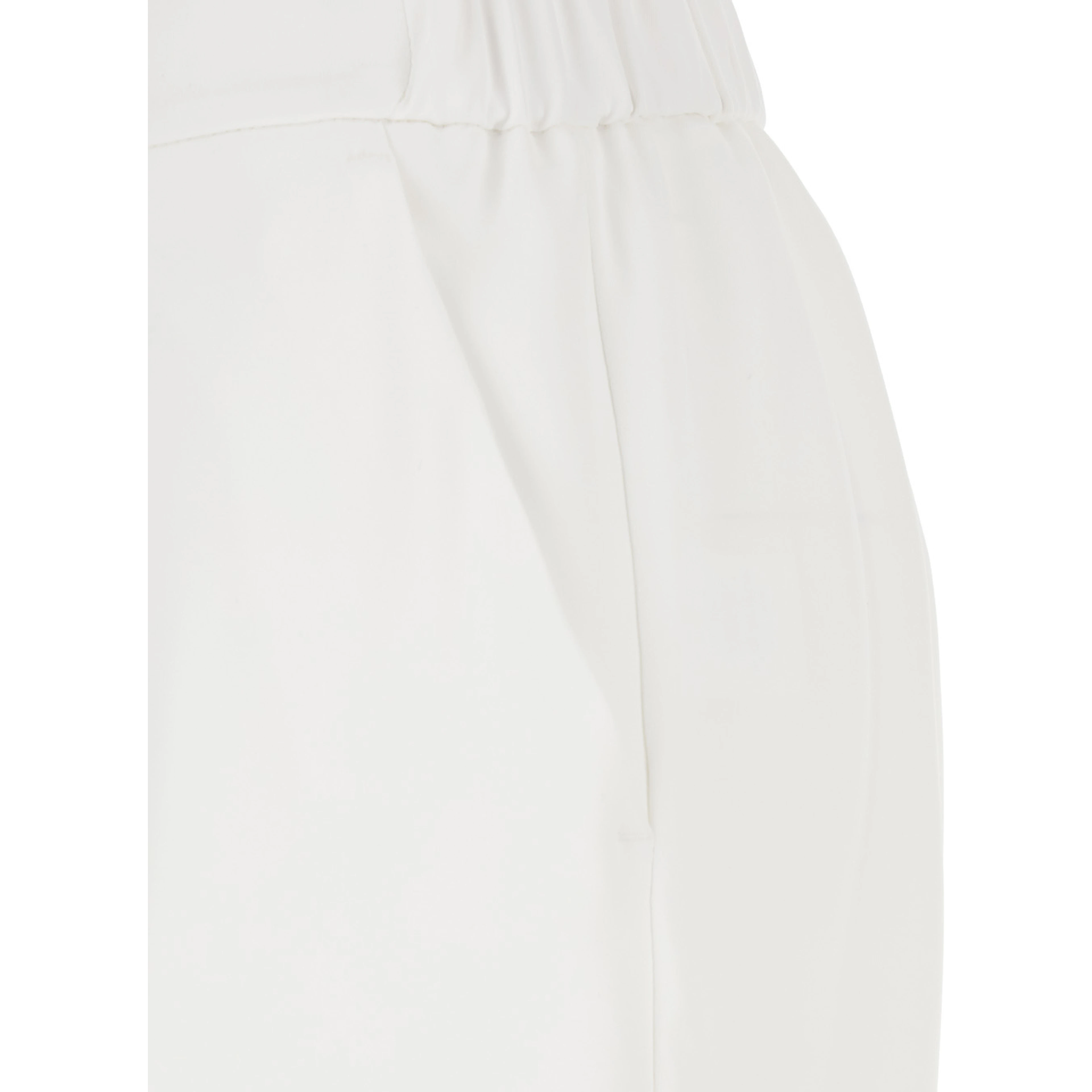 White Pants with Elasticized Waist at the Back and Wide Leg in Tech Fabric Woman