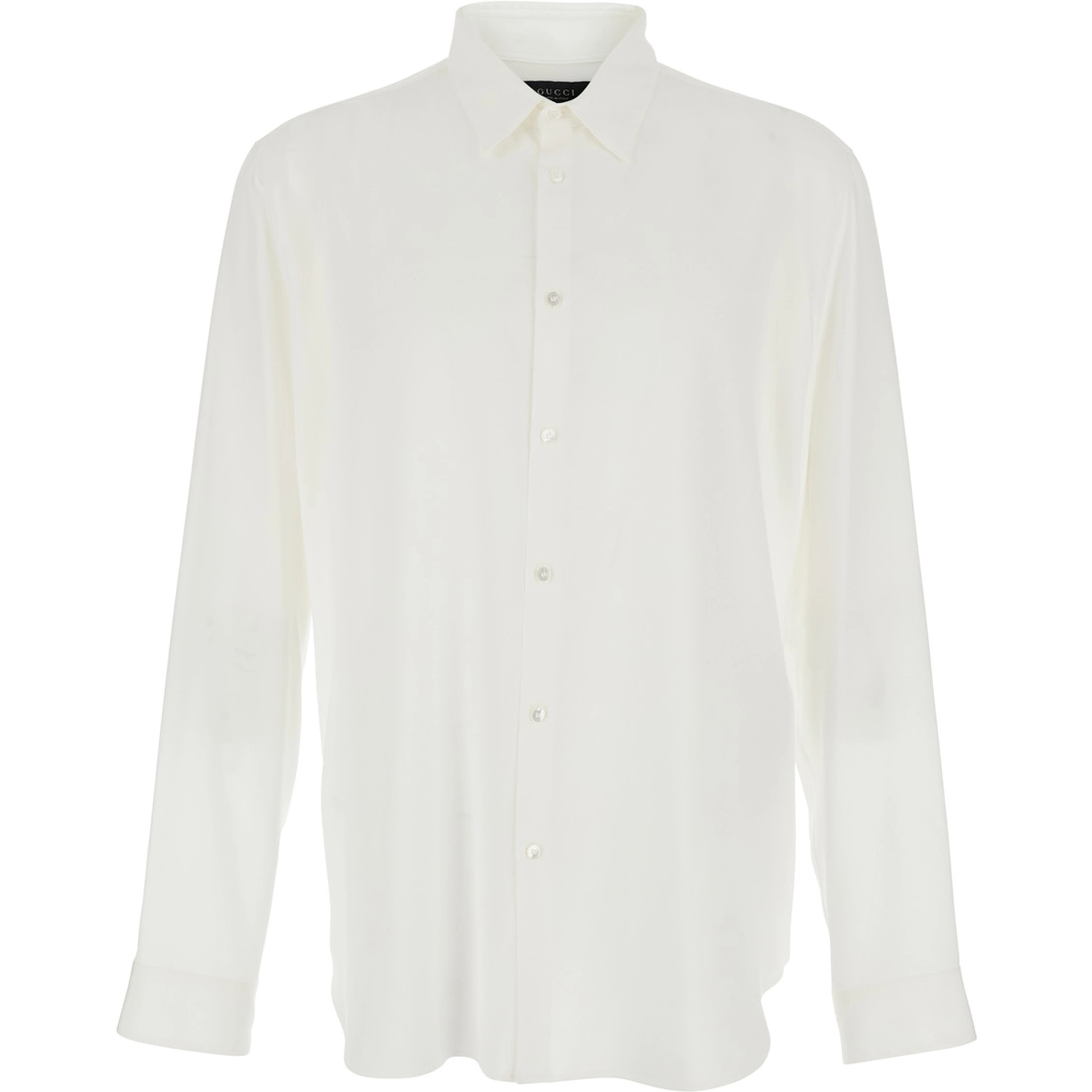 Narcissist White Shirt with Classic Collar and Button Cuffs in Silk for Men