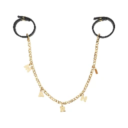 Gold-tone Keychain with chain design and charm with letter charms in steel Girl