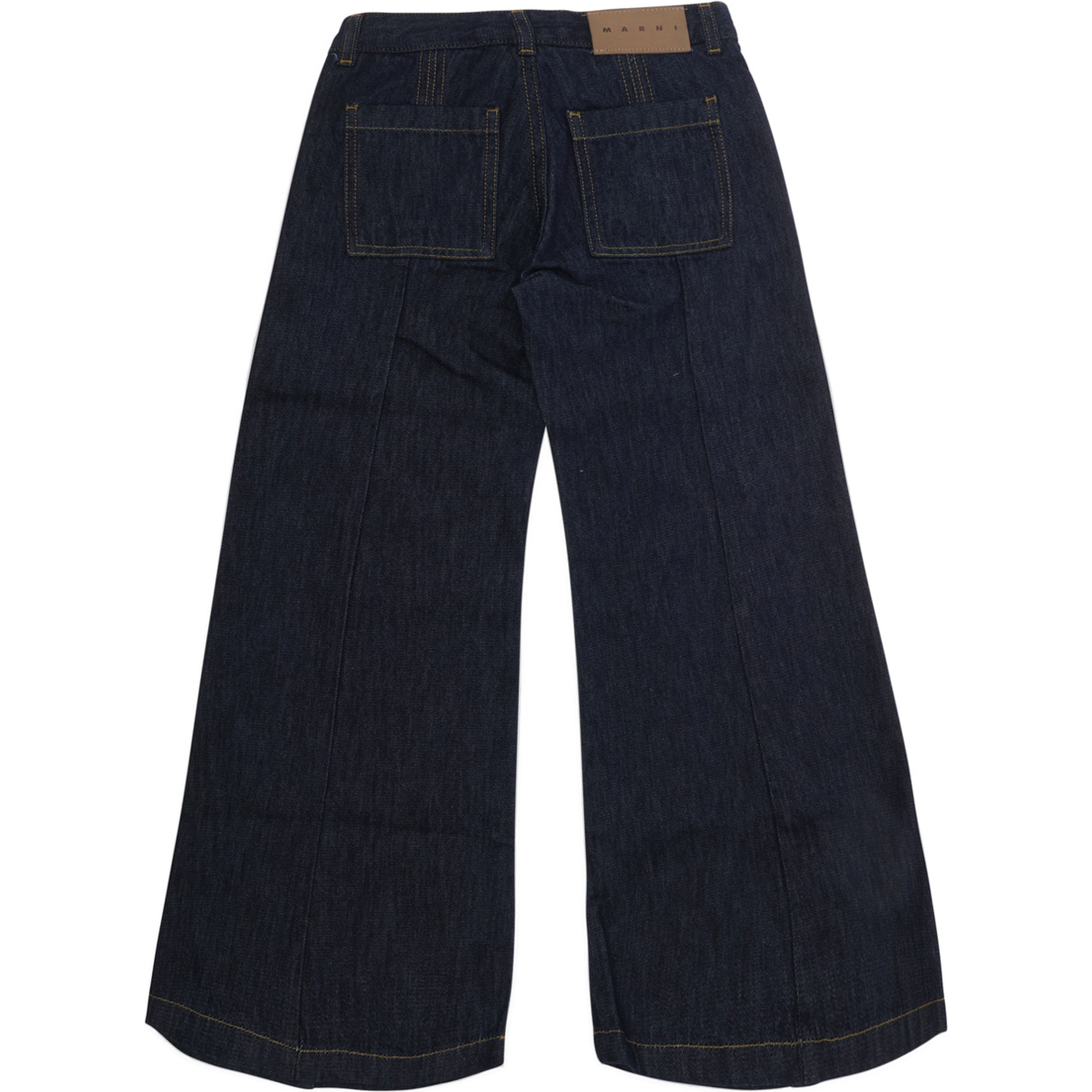 Blue Jeans with logo lettering on the front and contrasting stitching in denim Girl