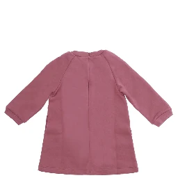Pink Dress with logo lettering on the front in cotton baby