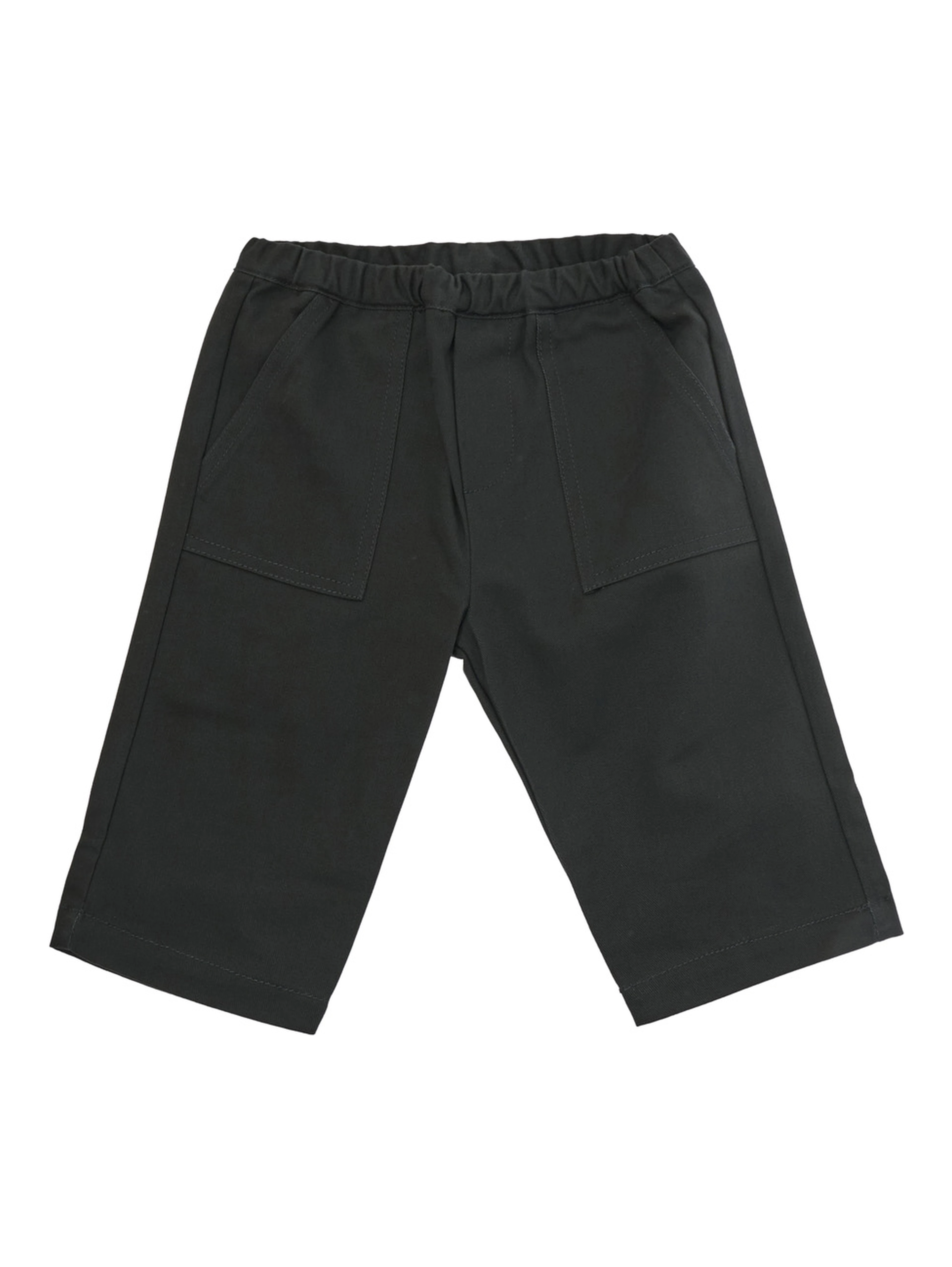 Grey pants with patch pockets and logo on the back in cotton Girl