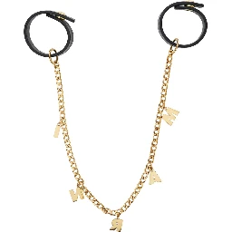 Gold-tone Keychain with chain design and charm with letter charms in steel Girl