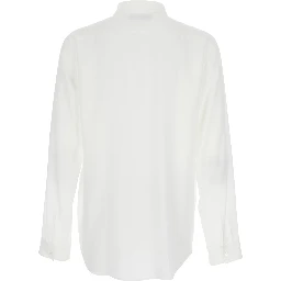 Narcissist White Shirt with Classic Collar and Button Cuffs in Silk for Men