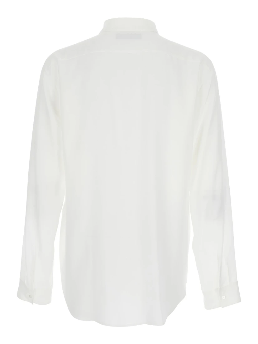 Narcissist White Shirt with Classic Collar and Button Cuffs in Silk for Men
