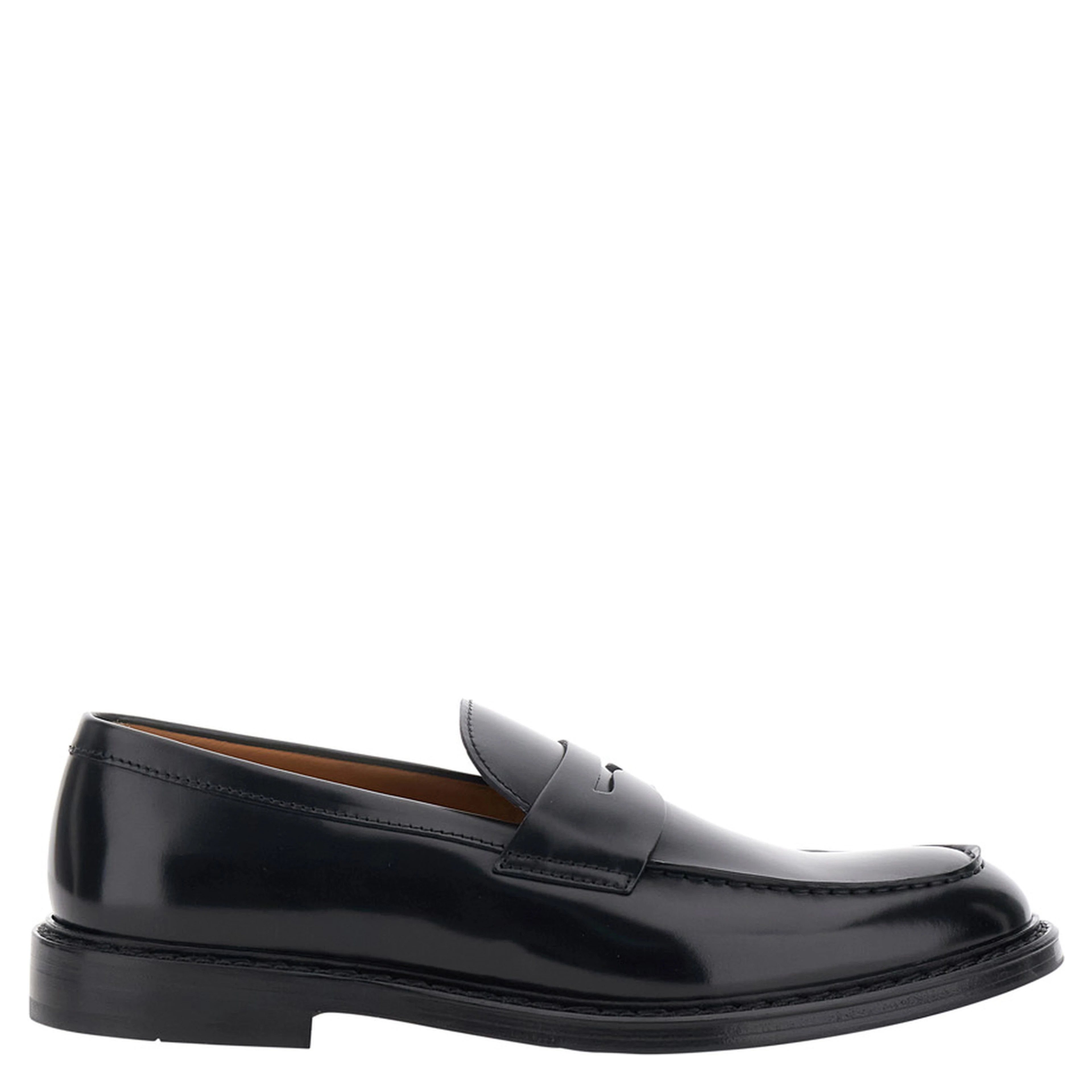 SIENA Black Slip-On Loafer in Smooth Leather Men