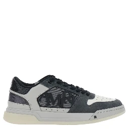 Classic Low Grey Sneaker with Maxi Logo on the Side and Logo Patch on the Tongue in suede Men