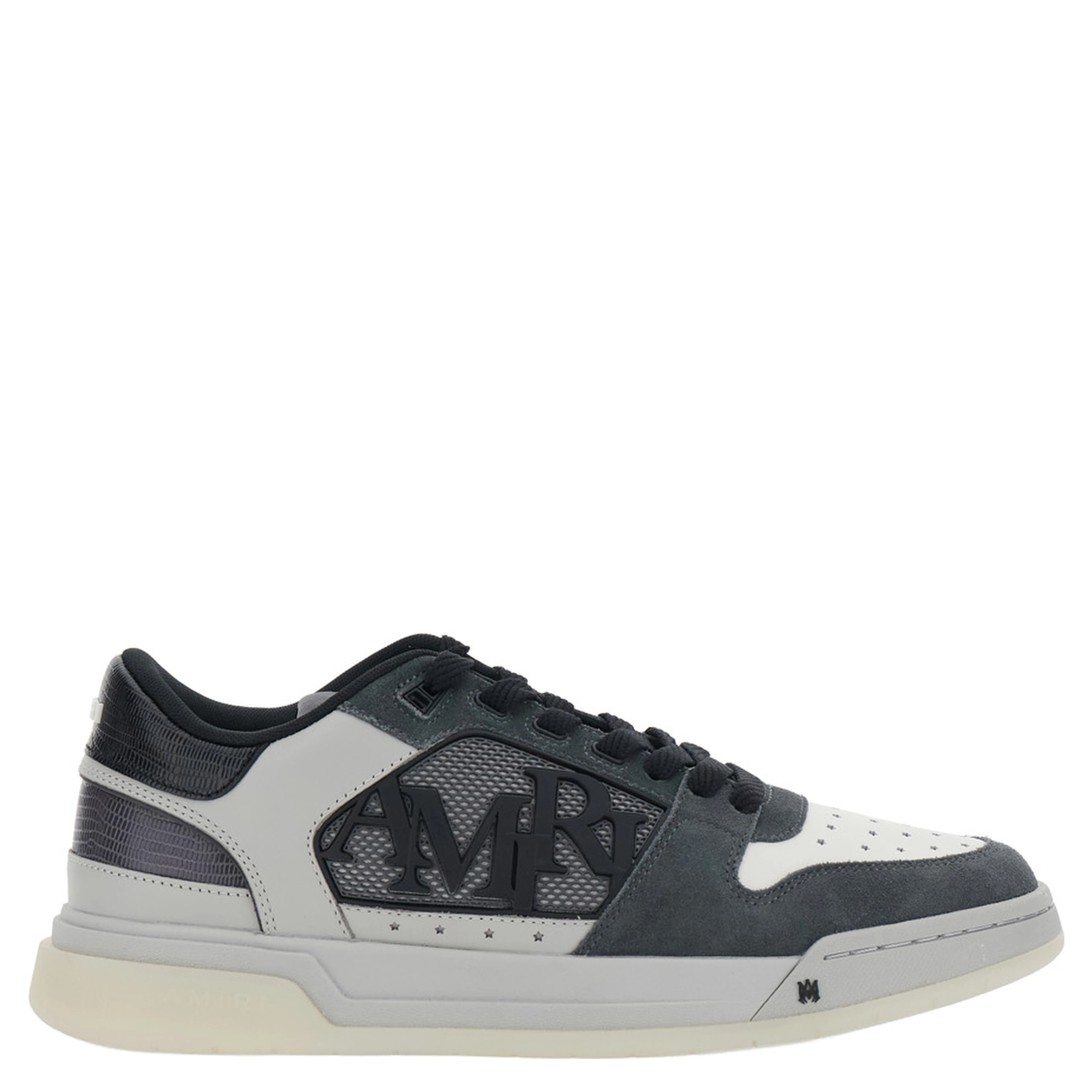 Classic Low Grey Sneaker with Maxi Logo on the Side and Logo Patch on the Tongue in suede Men