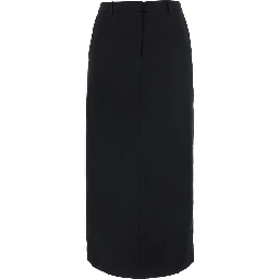 H-LINE LONG SKIRT with straight hem and soft fabric, in black, women