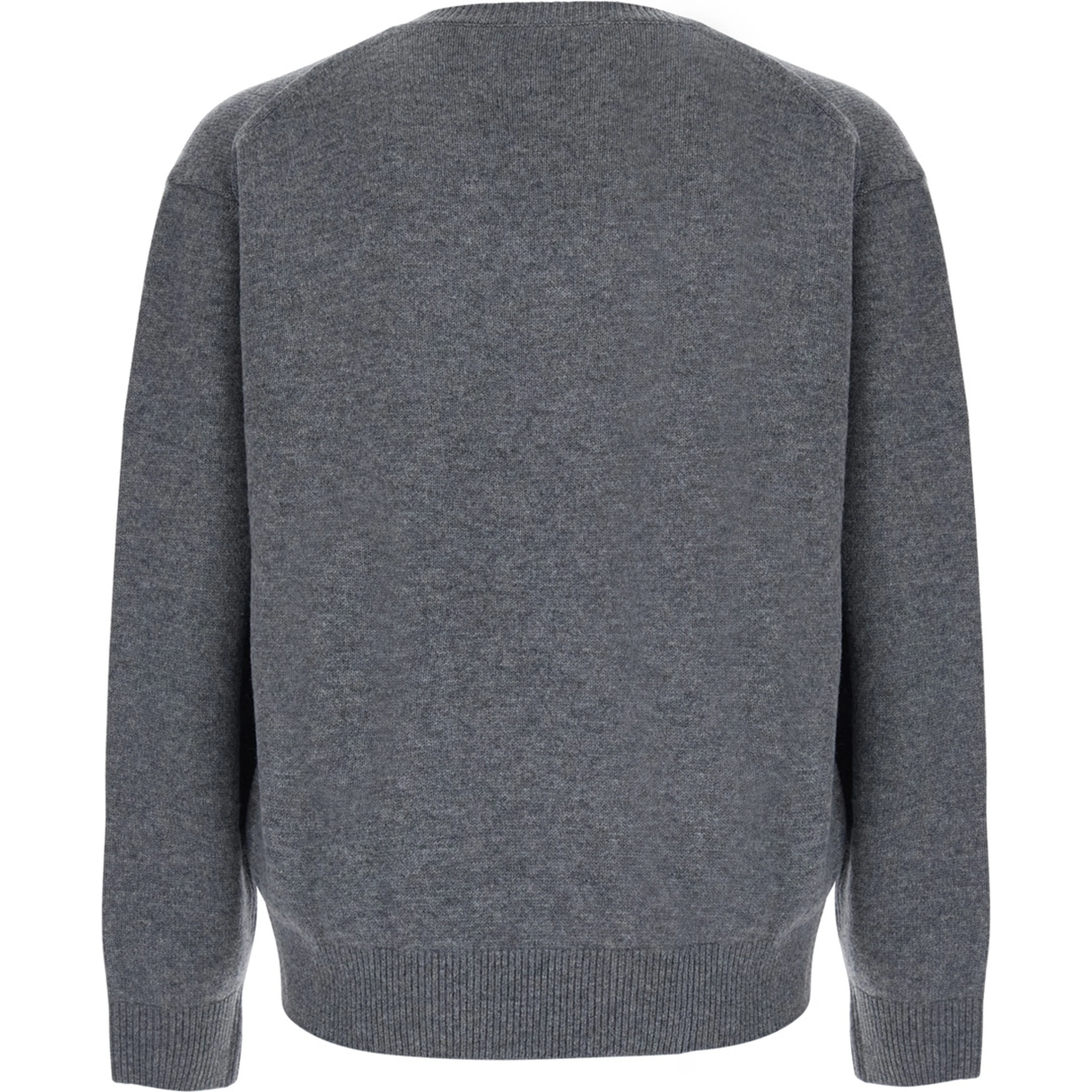 UNISEX CASHMERE V-NECK SWEATER with long sleeves and V-neck in Wool and Cashmere Gray Unisex