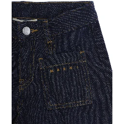 Blue Jeans with logo lettering on the front and contrasting stitching in denim Girl