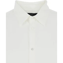 Narcissist White Shirt with Classic Collar and Button Cuffs in Silk for Men