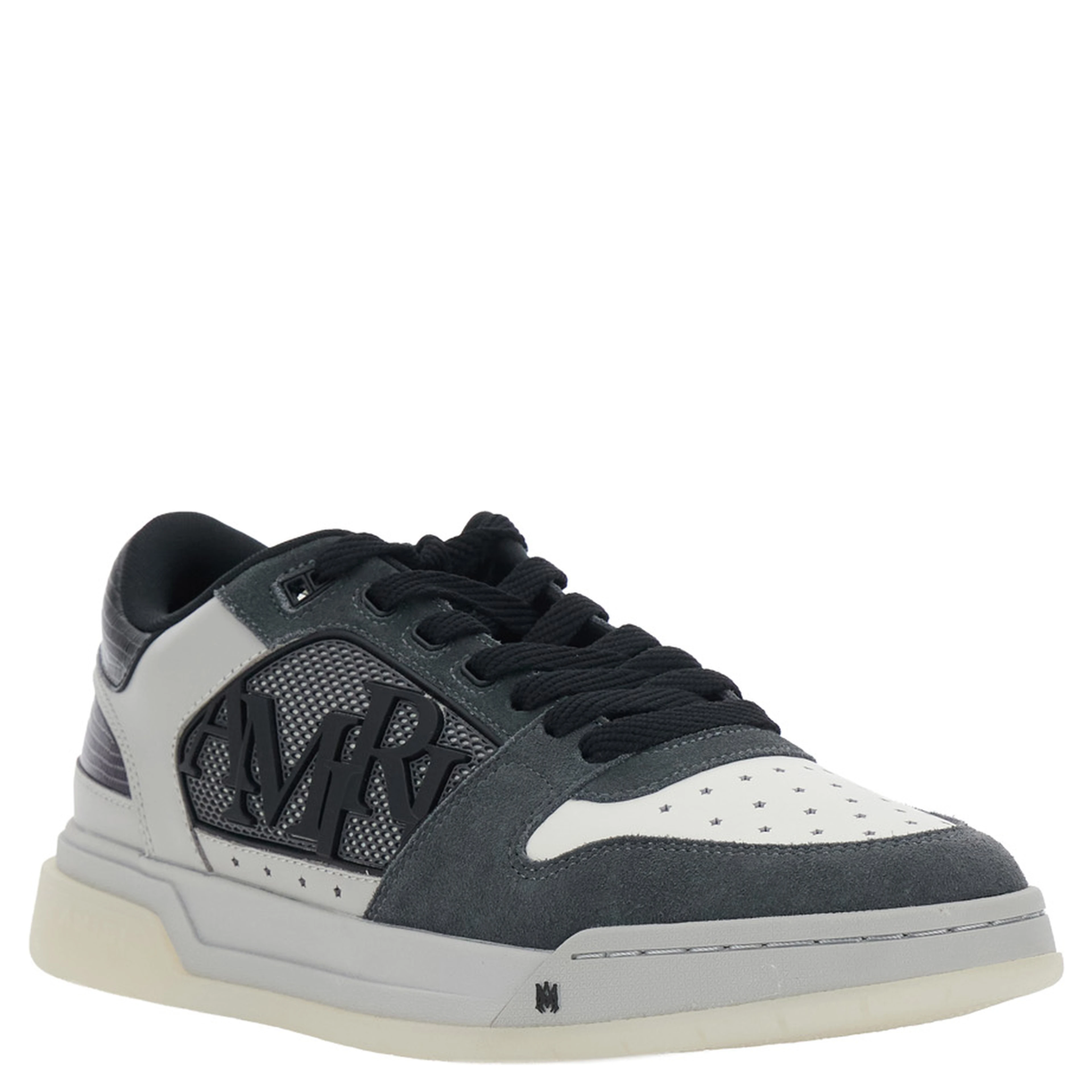 Classic Low Grey Sneaker with Maxi Logo on the Side and Logo Patch on the Tongue in suede Men