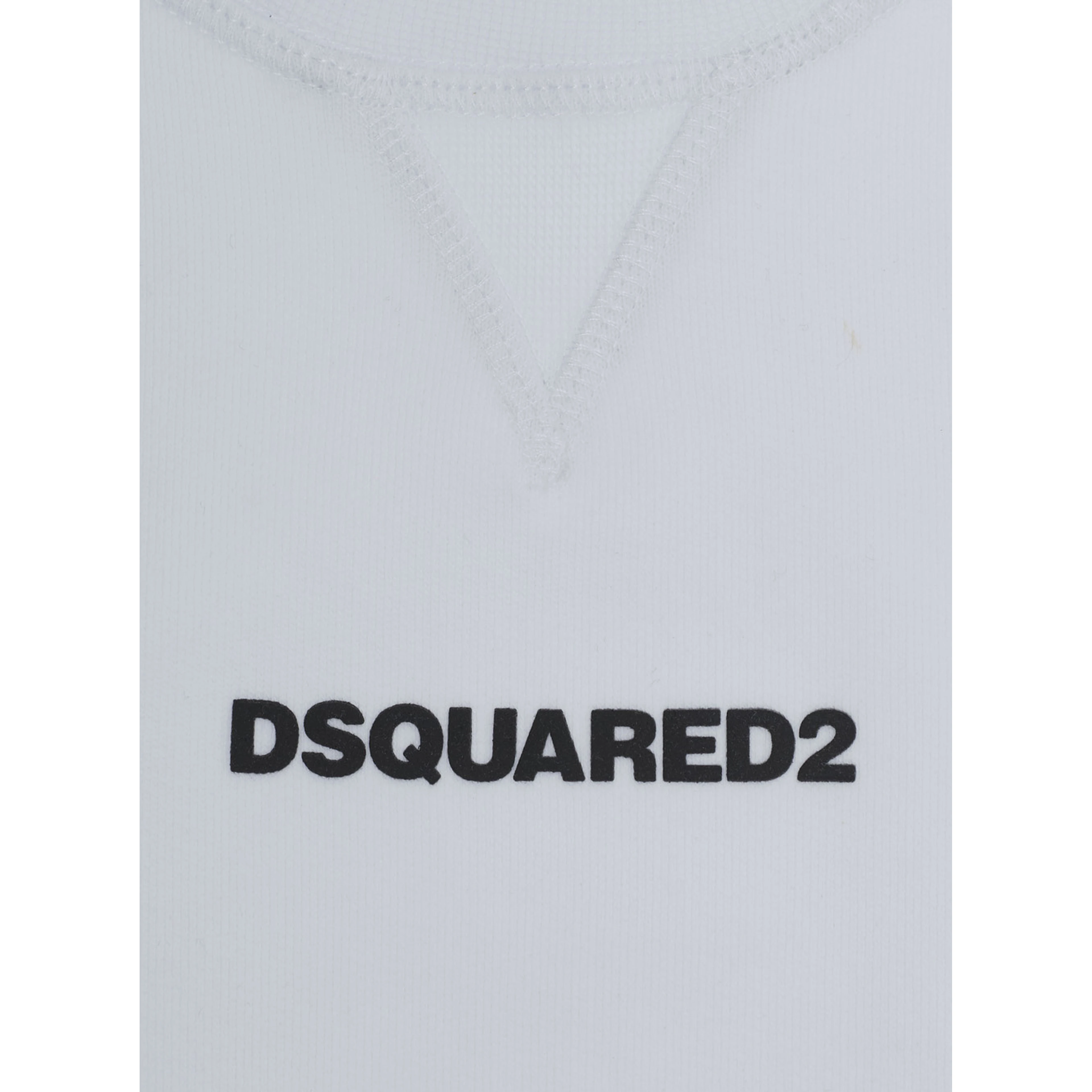 White Crew Neck Sweatshirt with Logo Lettering on the Front in Cotton Boy