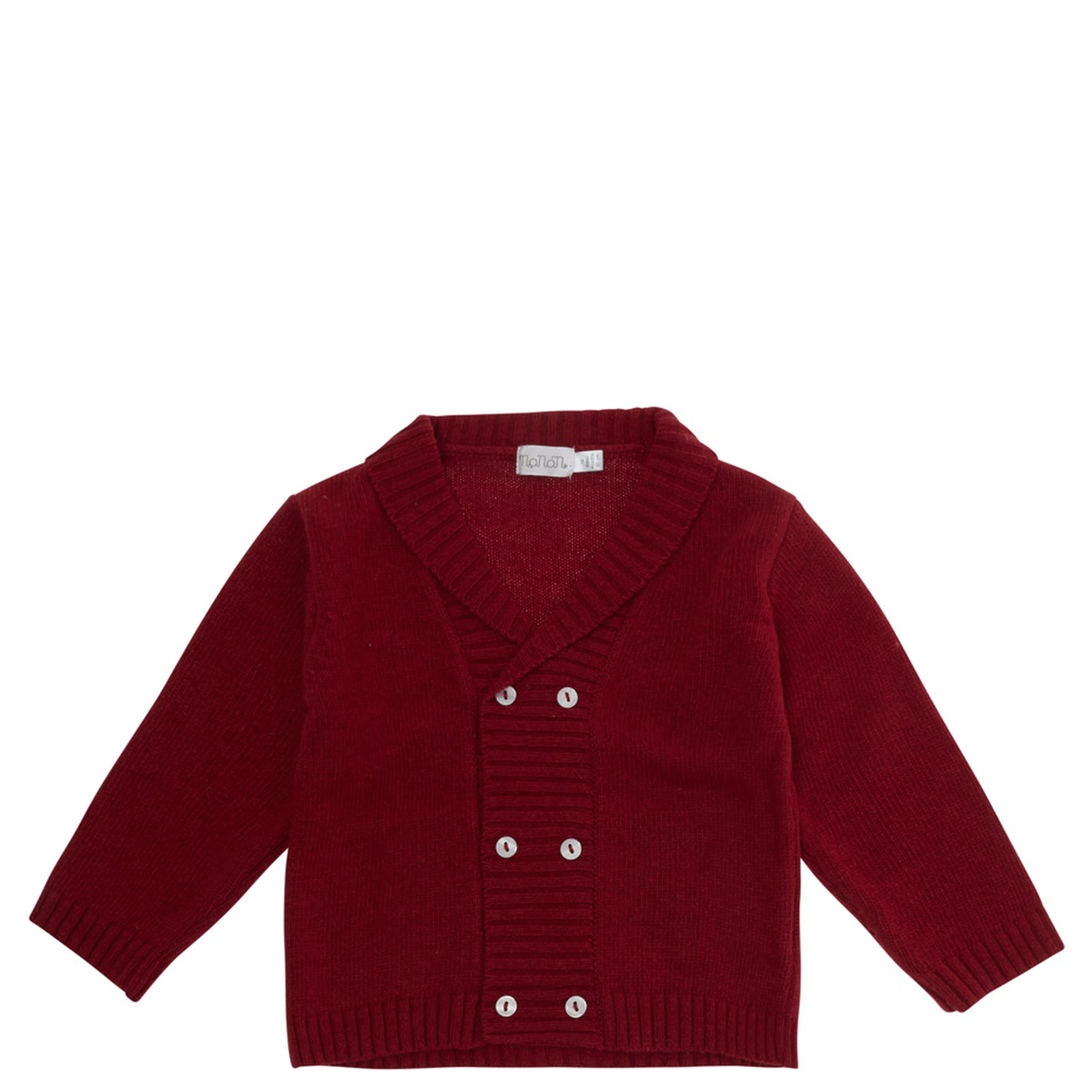 Red Cardigan with V-neck and front buttons in viscose blend baby