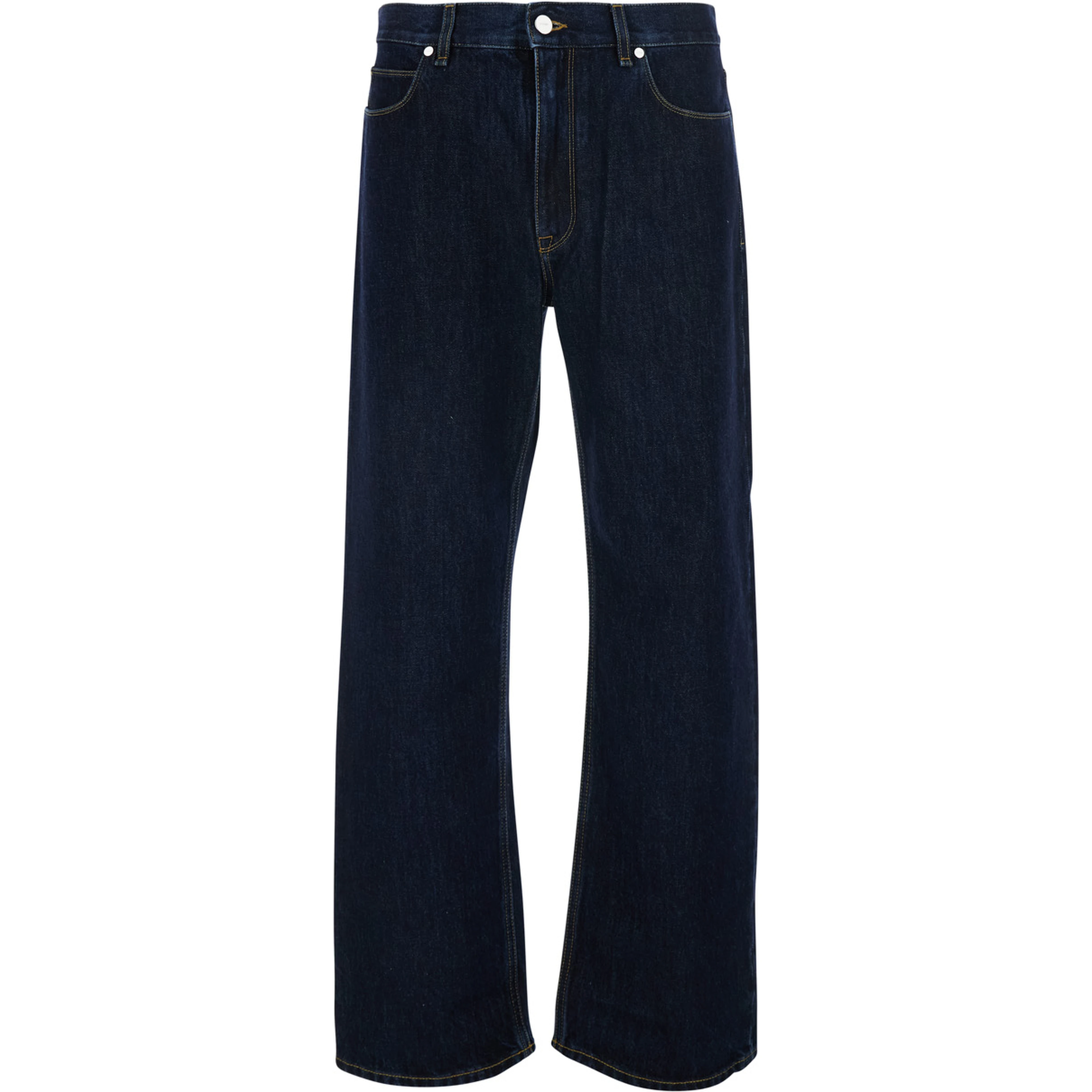 Blue Jeans with logo patch on the back in denim for men