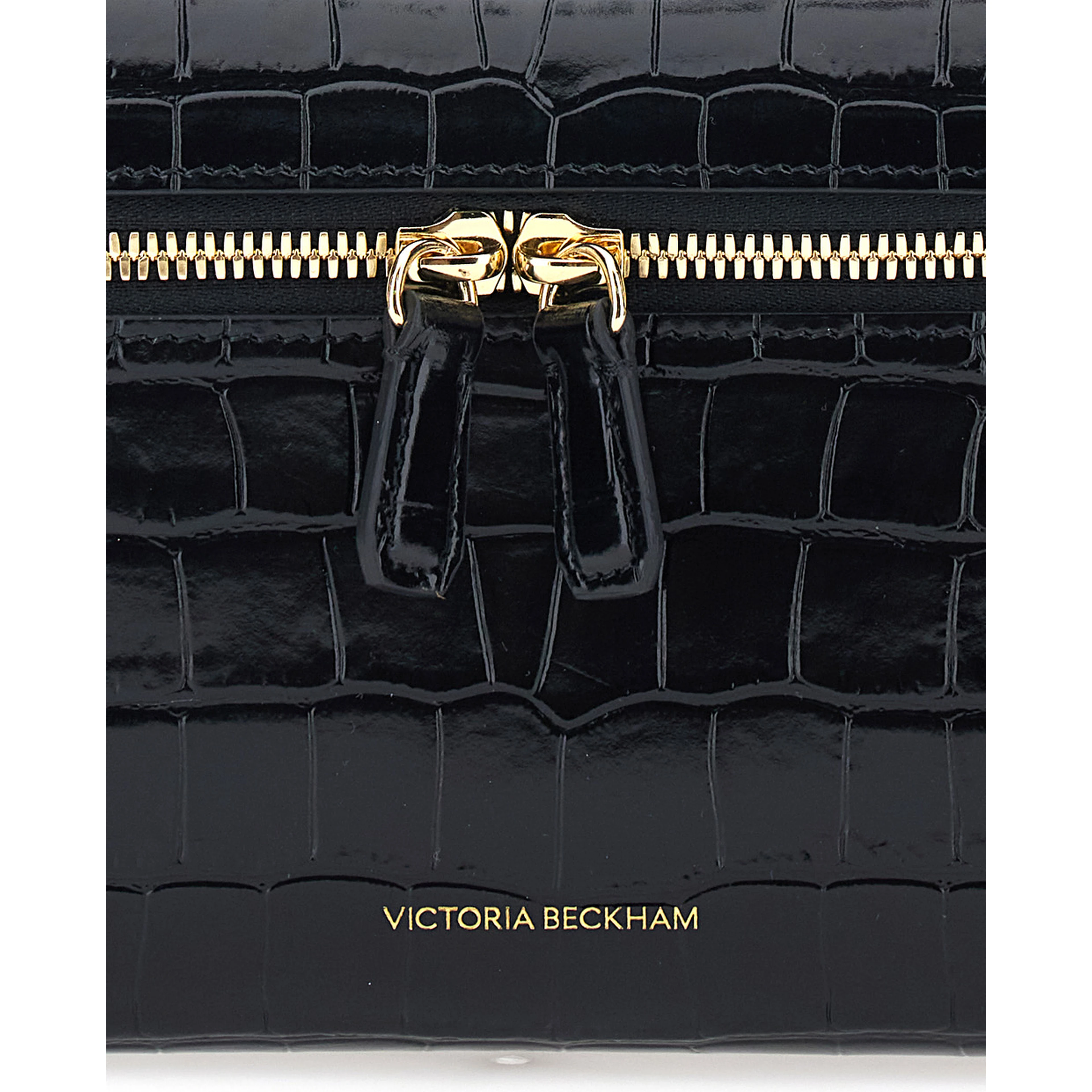 Black Crossbody bag with logo lettering on the front and adjustable and removable strap in leather for women