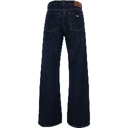Blue Jeans with logo patch on the back in denim for men