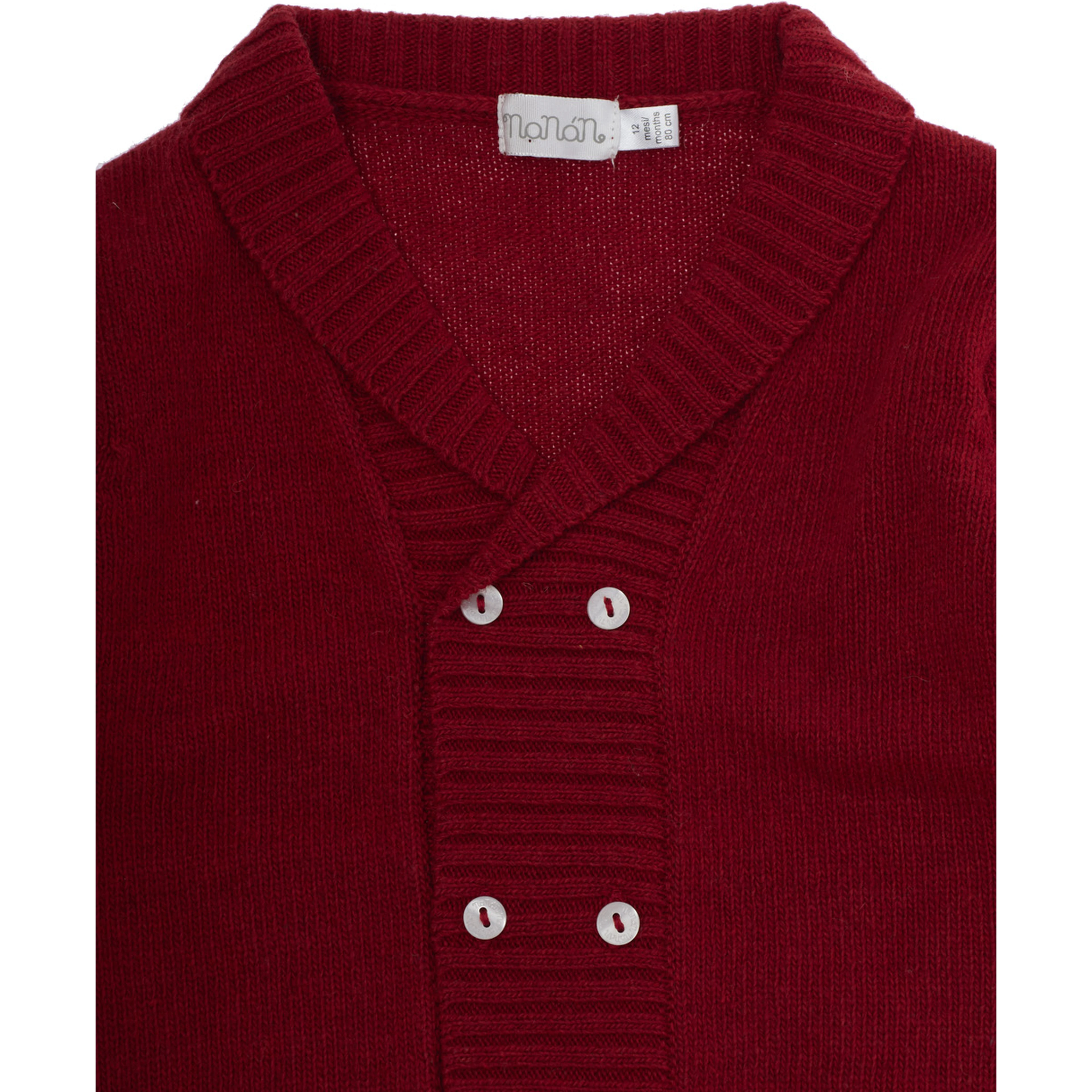 Red Cardigan with V-neck and front buttons in viscose blend baby