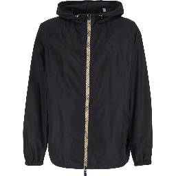 CLAPTON black Jacket with logo patch on the front in tech fabric for men