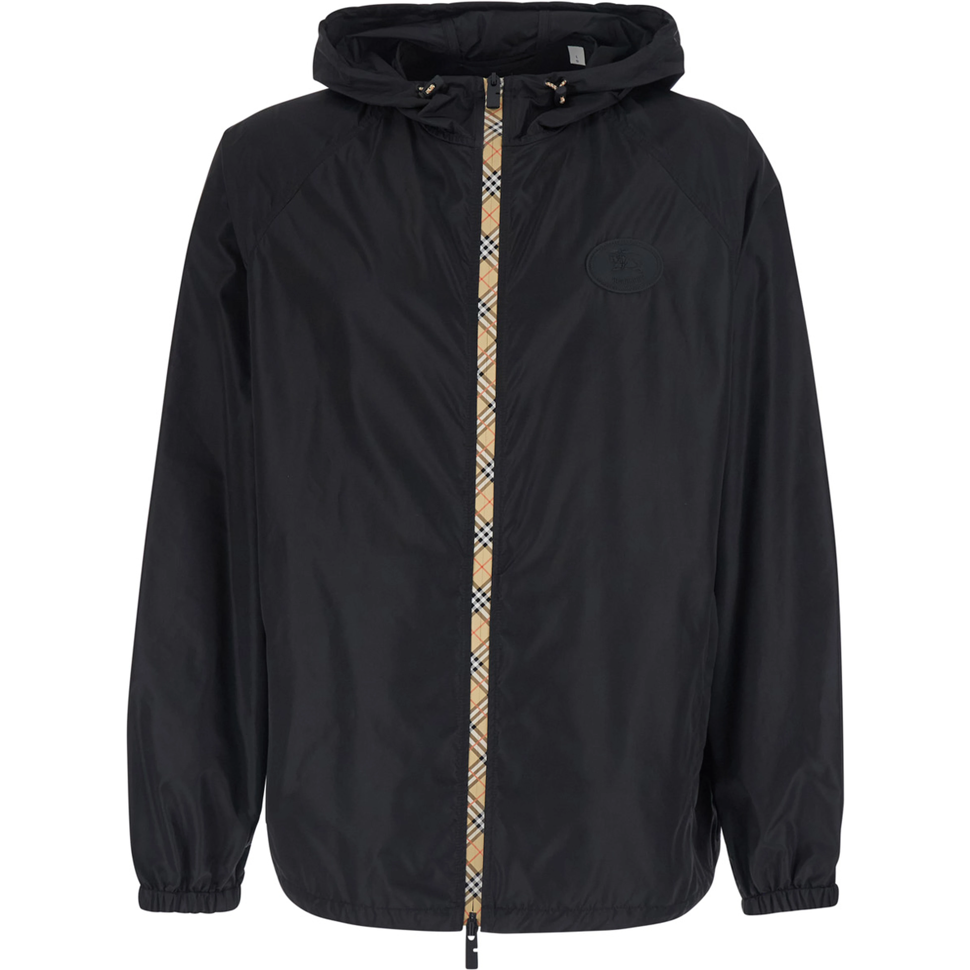 CLAPTON black Jacket with logo patch on the front in tech fabric for men