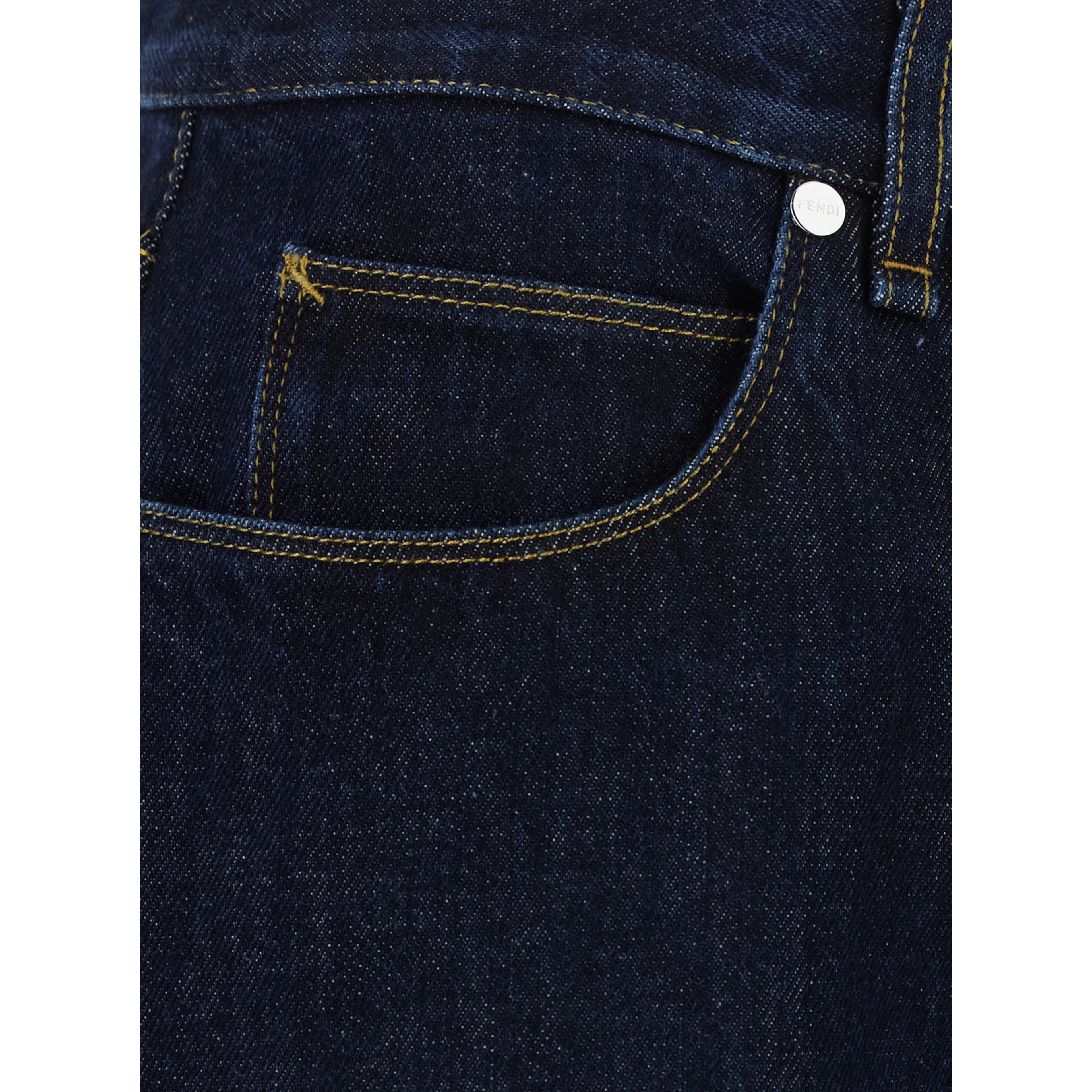 Blue Jeans with logo patch on the back in denim for men
