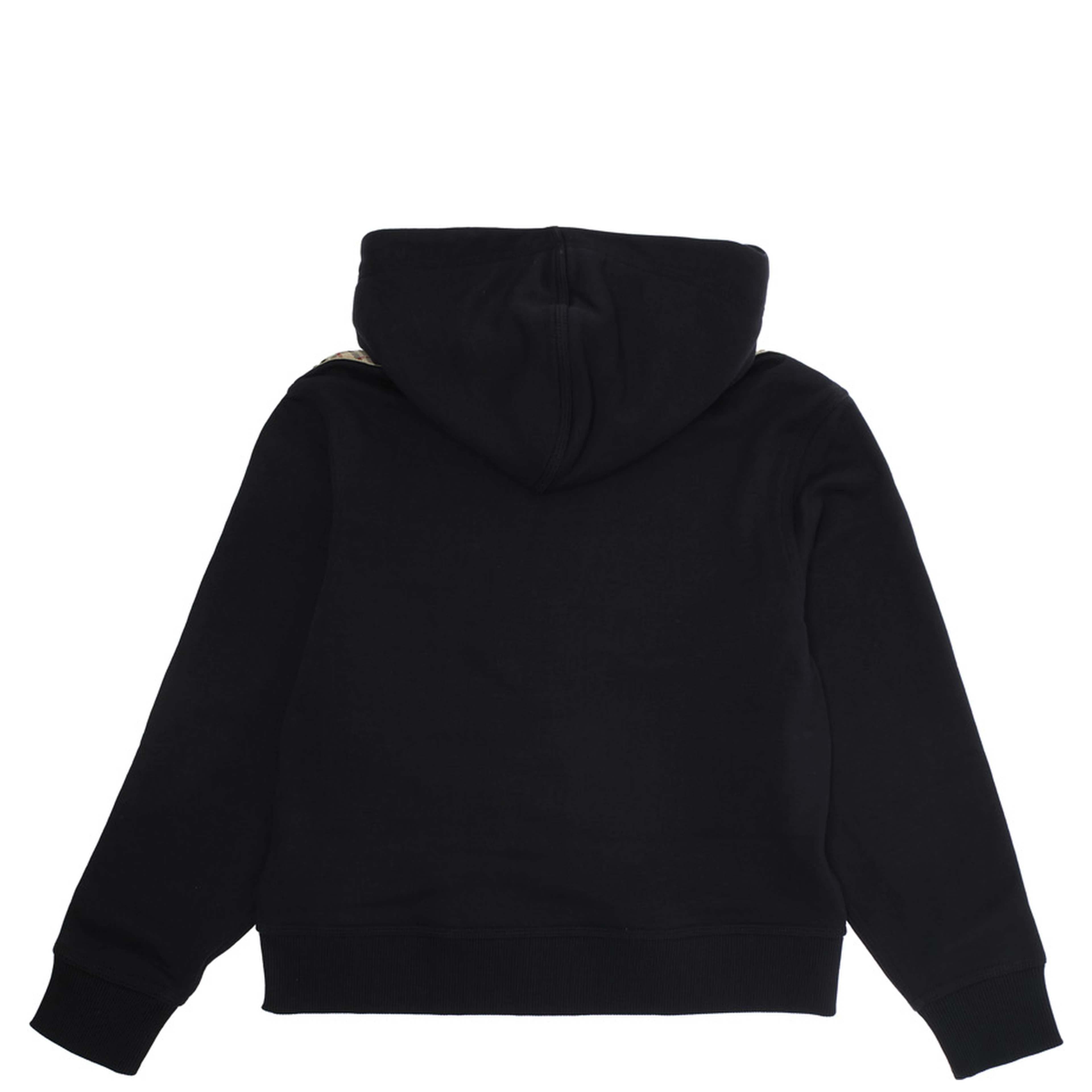 Hoodie with Equestrian Knight Motif on the Front in Black Cotton Boy