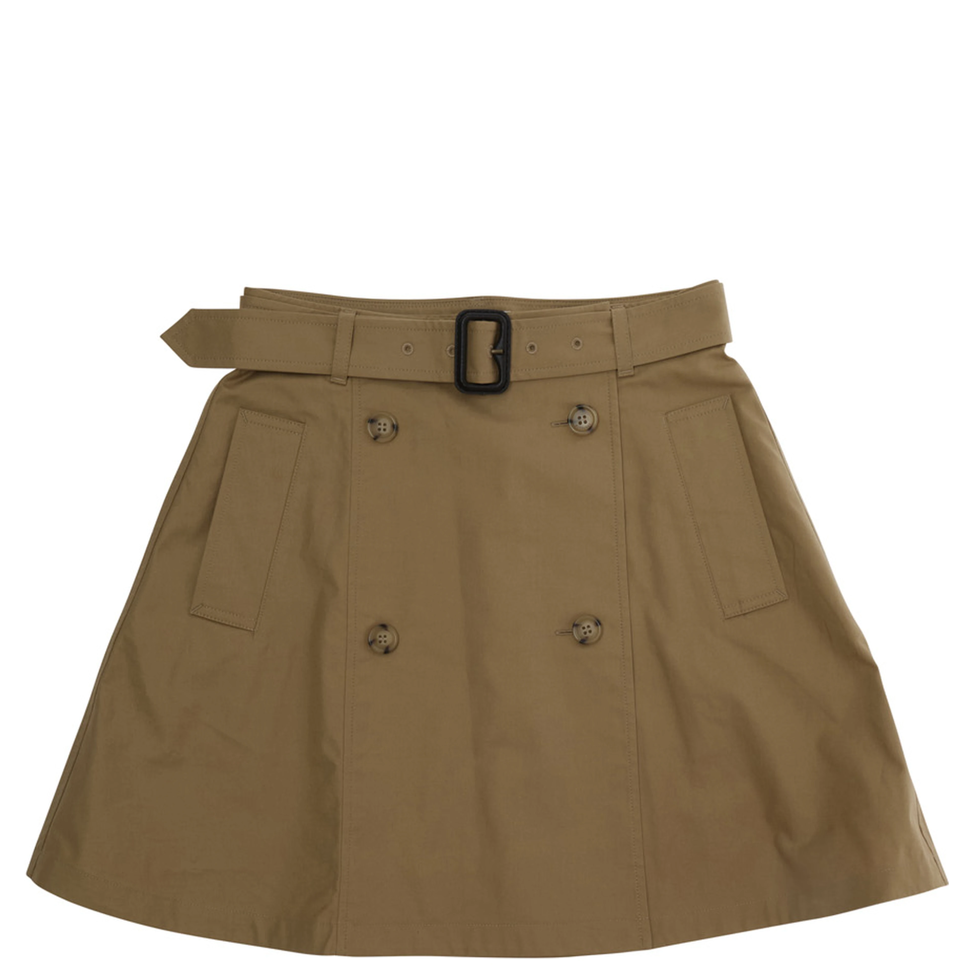beige Skirt with adjustable waist belt in cotton for Girl