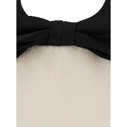 White Mini Sleeveless Dress with Halterneck in Wool and Silk Blend for Women