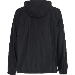 CLAPTON black Jacket with logo patch on the front in tech fabric for men