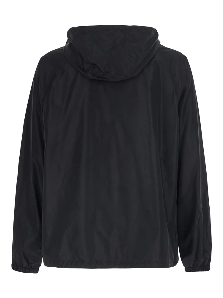 CLAPTON black Jacket with logo patch on the front in tech fabric for men alternative