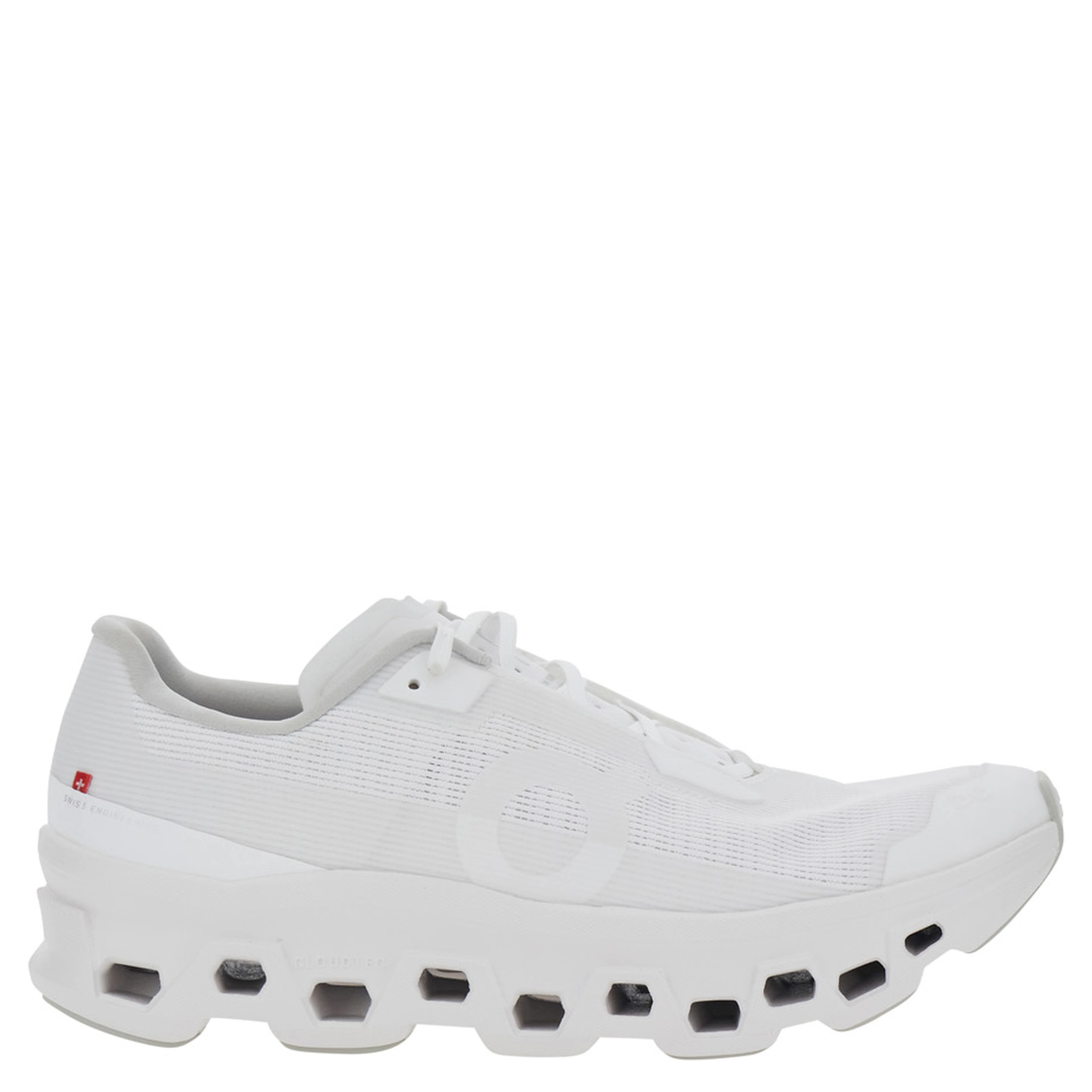 Cloudzone White Sneakers with logo on the side and pull-tab at the heel in tech fabric for women