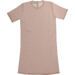 pink Dress with all-over GG motif in wool for Girl