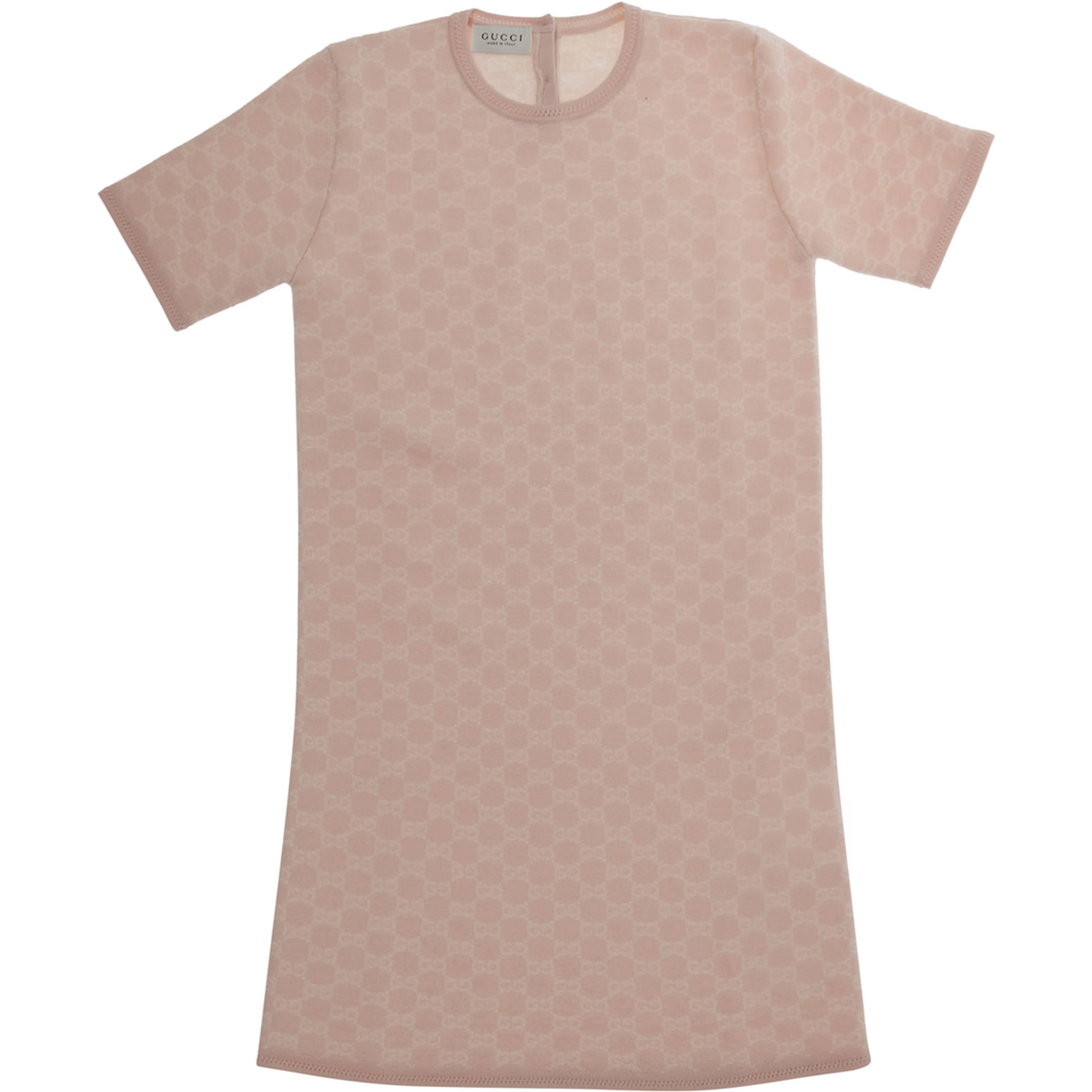 pink Dress with all-over GG motif in wool for Girl